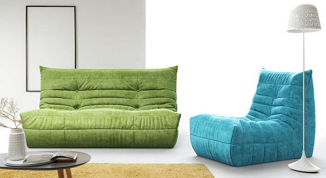 Зеленый диван в интерьере-19, диван Француз